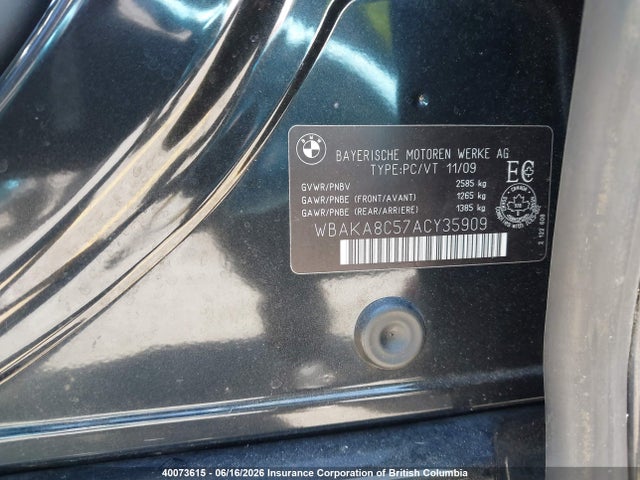 40073615 :رقم المزاد ، WBAKA8C57ACY35909 vin ، 2010 Bmw 750i مزاد بيع