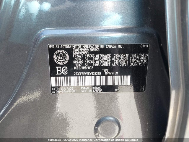 Toyota RAV4 2014 2T3DFREV1EW138349 Image 9