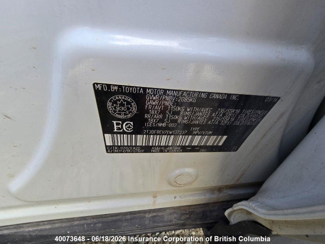2T3DFREV7EW137237 Toyota RAV4