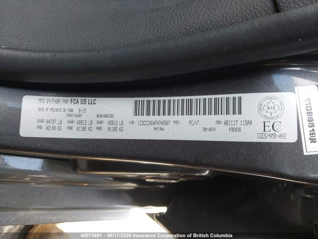 Chrysler 200 2015 1C3CCCAG4FN740507 Image 9