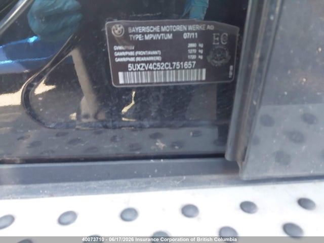 Продажа на аукционе авто 2012 Bmw X5, vin: 5UXZV4C52CL751657, номер лота: 40073710