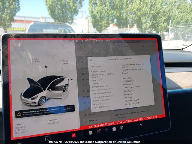 Tesla MODEL 3 2022 5YJ3E1EA0NF258114 Image 7