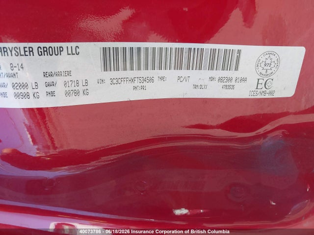 Fiat 500 2015 3C3CFFFHXFT534506 Image 9