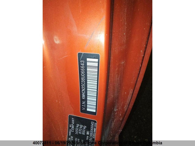 2008 Hyundai Accent Gs მანქანა იყიდება აუქციონზე, vin: KMHCN35C38U066643, აუქციონის ნომერი: 40073811