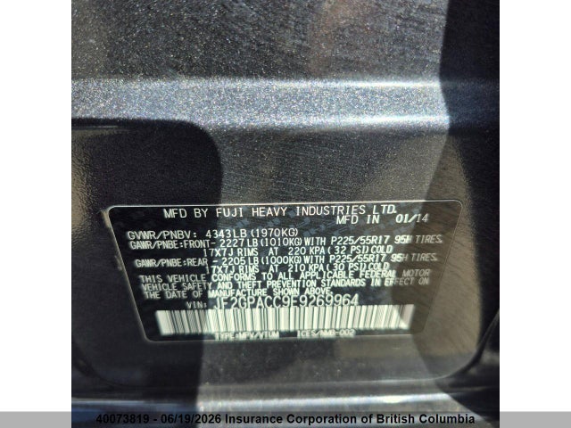 JF2GPACC9E9269964 Subaru Xv Crosstrek 2.0 Premium
