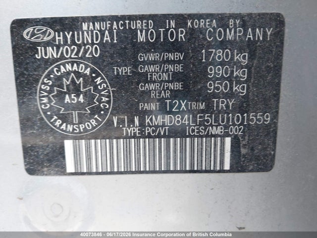 2020 Hyundai Elantra Preferred Auto Ivt მანქანა იყიდება აუქციონზე, vin: KMHD84LF5LU101559, აუქციონის ნომერი: 40073846