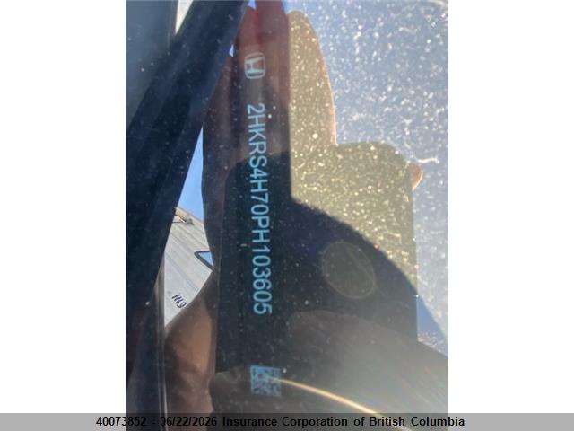 40073852 :رقم المزاد ، 2HKRS4H70PH103605 vin ، 2023 Honda Cr-v مزاد بيع
