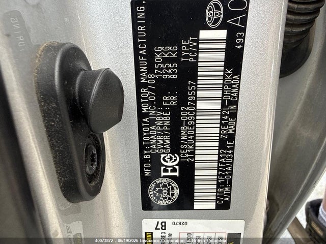 2009 Toyota Corolla Matrix მანქანა იყიდება აუქციონზე, vin: 2T1KU40E99C079557, აუქციონის ნომერი: 40073872