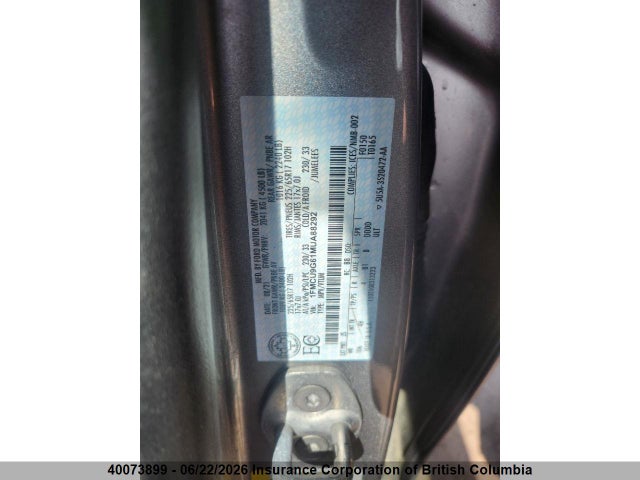 1FMCU9G61MUA88292 Ford ESCAPE SE