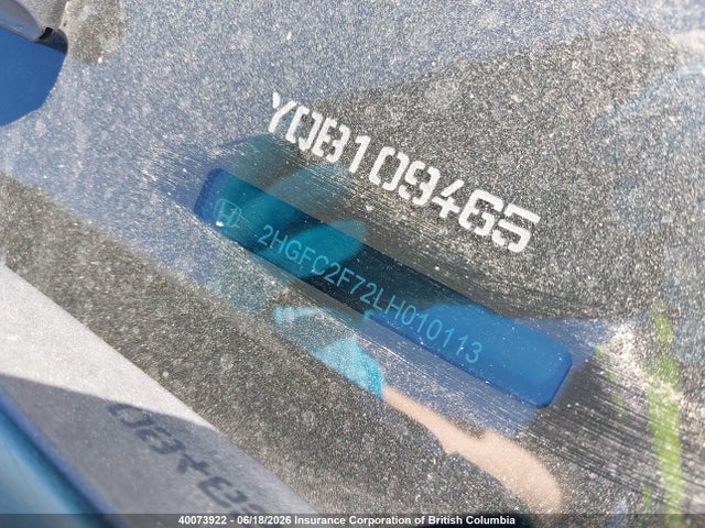 Honda Civic 2020 2HGFC2F72LH010113 Image 19