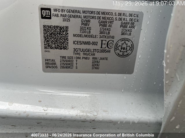 3GTUUGEL3TG169544 GMC SIERRA 1500