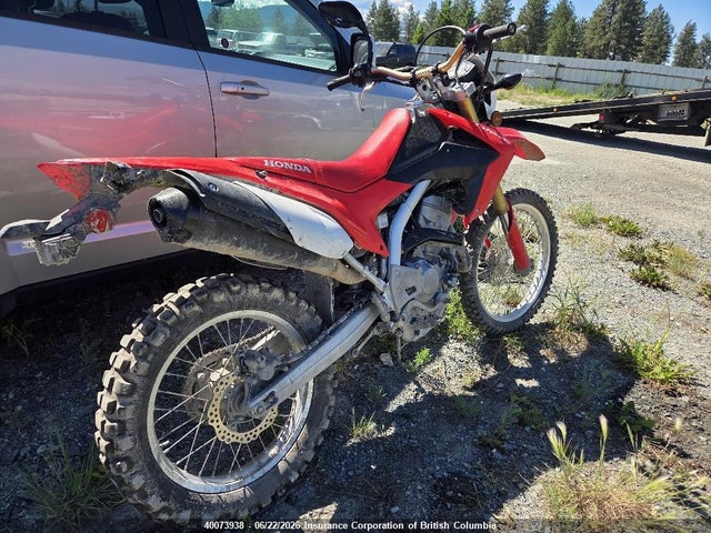 2018 Honda Crf250 L/rl მანქანა იყიდება აუქციონზე, vin: MLHMD4422J5100904, აუქციონის ნომერი: 40073938