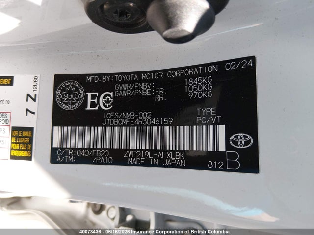 JTDBCMFE4R3046159 Toyota Corolla Le/se/xle/night Shade