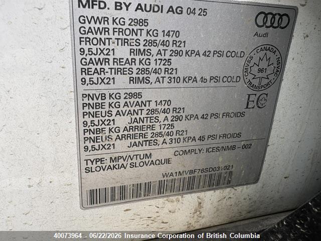 Audi Q7 2025 WA1MVBF76SD031021 Image 22