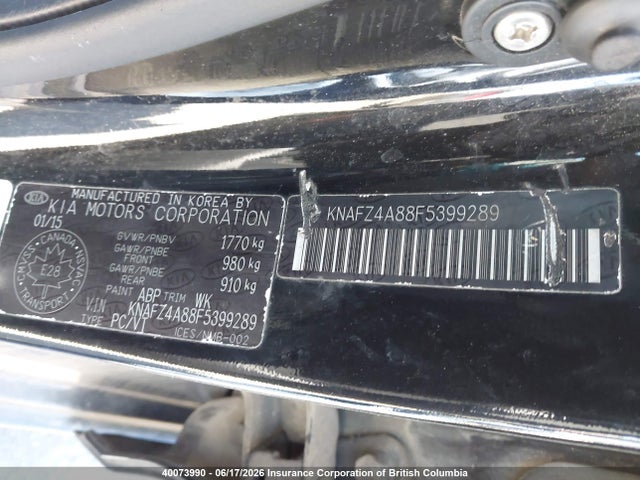 Продажа на аукционе авто 2015 Kia Forte, vin: KNAFZ4A88F5399289, номер лота: 40073990