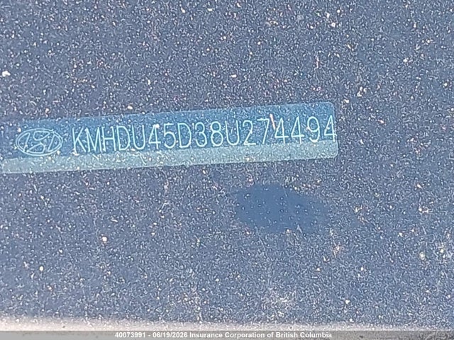 Aukcja sprzedaży 2008 Hyundai Elantra Gl/gls, vin: KMHDU45D38U274494, numer aukcji: 40073991