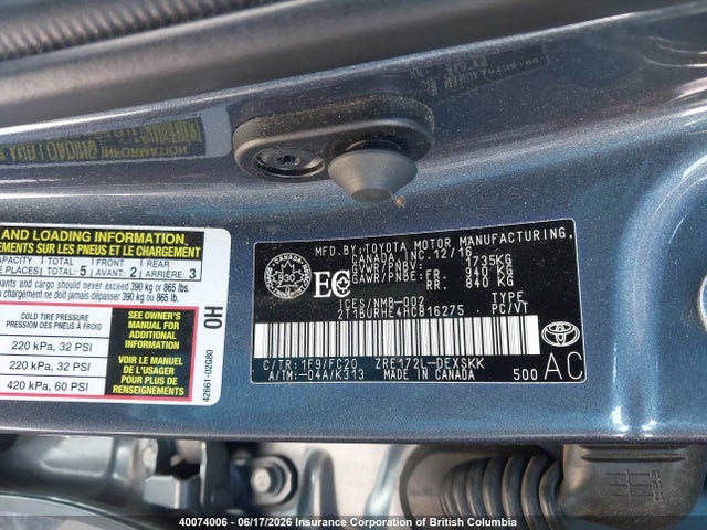 2T1BURHE4HC816275 Toyota Corolla L/le/xle/se/xse