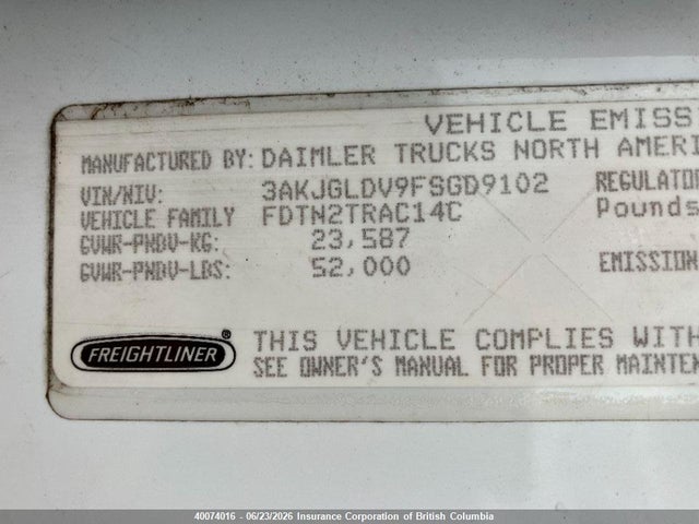Freightliner Cascadia 125 2015 3AKJGLDV9FSGD9102 Image 12