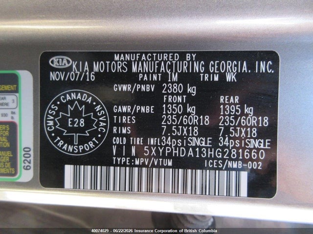 KIA SORENTO EX 2017 5XYPHDA13HG281660 Image 44