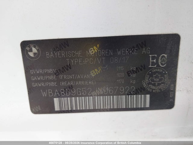 BMW 330 XI 2018 WBA8D9G52JNU67922 Image 9