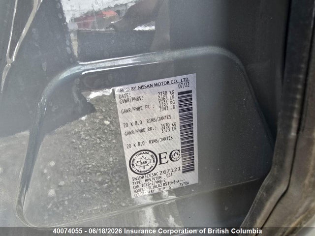Nissan Pathfinder Sl 2022 5N1DR3CE5NC267121 Image 26