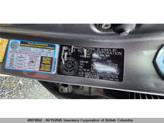 40074062 :رقم المزاد ، KNDJT2A60D7597626 vin ، 2013 Kia Soul مزاد بيع