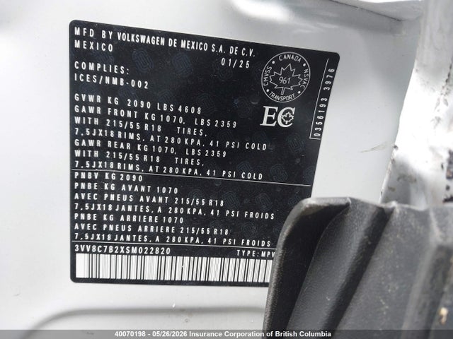 3VV8C7B2XSM022820 Volkswagen TAOS S