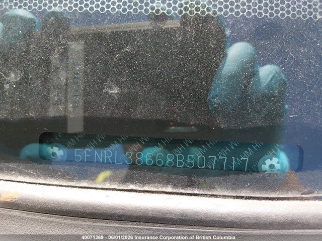 2008 Honda Odyssey Exl მანქანა იყიდება აუქციონზე, vin: 5FNRL38668B507717, აუქციონის ნომერი: 40071369