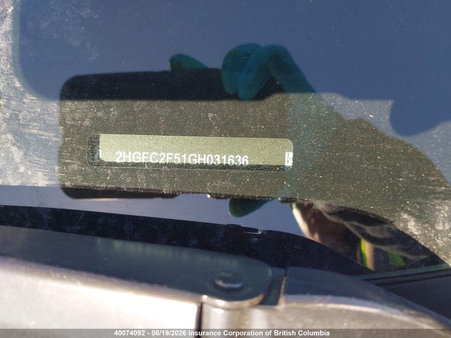 2HGFC2F51GH031636 Honda Civic