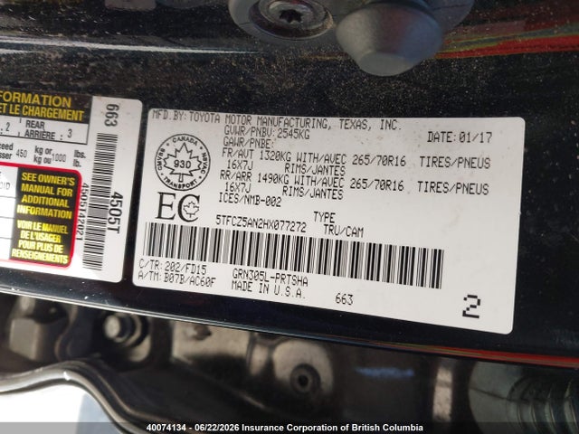 Aukcja sprzedaży 2017 Toyota Tacoma Dbl Cab/sr/trdspt/or/pro, vin: 5TFCZ5AN2HX077272, numer aukcji: 40074134