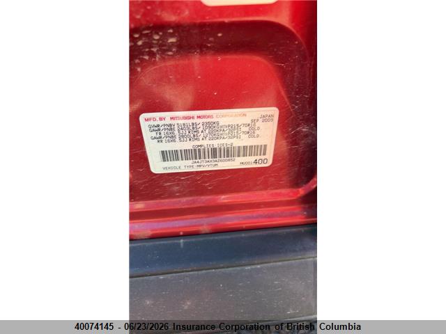 2010 Mitsubishi Outlander Xls მანქანა იყიდება აუქციონზე, vin: JA4JT3AX3AZ600852, აუქციონის ნომერი: 40074145