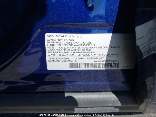 Audi Q4 E-tron 50 2023 WA142AFZ7PP004985 Image 9