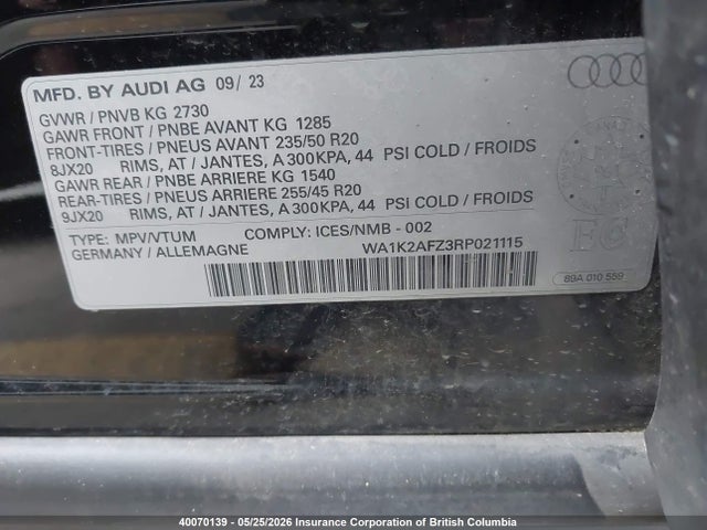 WA1K2AFZ3RP021115 Audi Q4 E-TRON