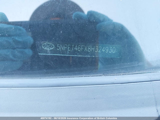 2008 Hyundai Sonata Gls მანქანა იყიდება აუქციონზე, vin: 5NPET46FX8H324930, აუქციონის ნომერი: 40074192