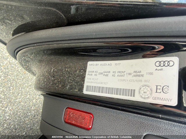 40074194 :رقم المزاد ، WAUB4AF40JA081927 vin ، 2018 Audi S4 مزاد بيع