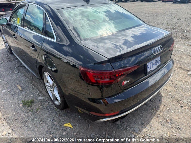 40074194 :رقم المزاد ، WAUB4AF40JA081927 vin ، 2018 Audi S4 مزاد بيع
