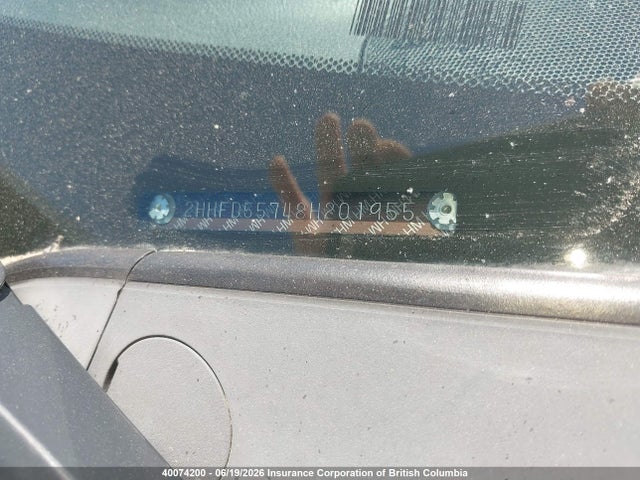 40074200 :رقم المزاد ، 2HHFD55748H201955 vin ، 2008 Acura Csx مزاد بيع