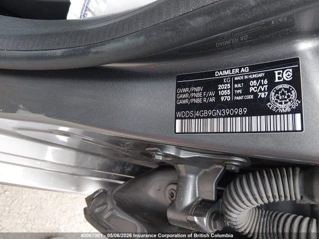 Продажа на аукционе авто 2016 Mercedes-benz Cla 250 4matic, vin: WDDSJ4GB9GN390989, номер лота: 40067081