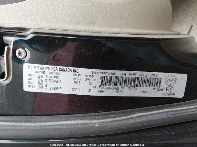 2C4RDGBG4HR566310 Dodge Grand Caravan Se
