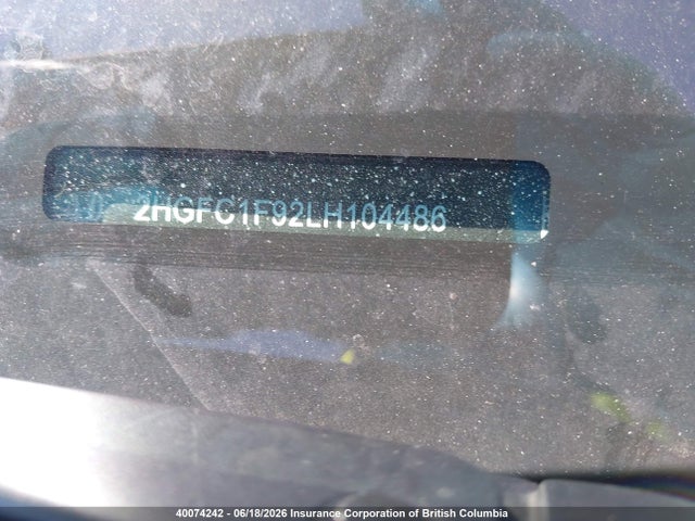 Продажа на аукционе авто 2020 Honda Civic, vin: 2HGFC1F92LH104486, номер лота: 40074242