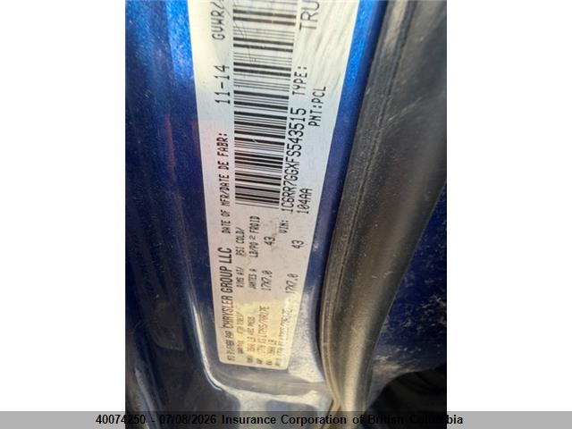 RAM 1500 Slt 2015 1C6RR7GGXFS543515 Image 14
