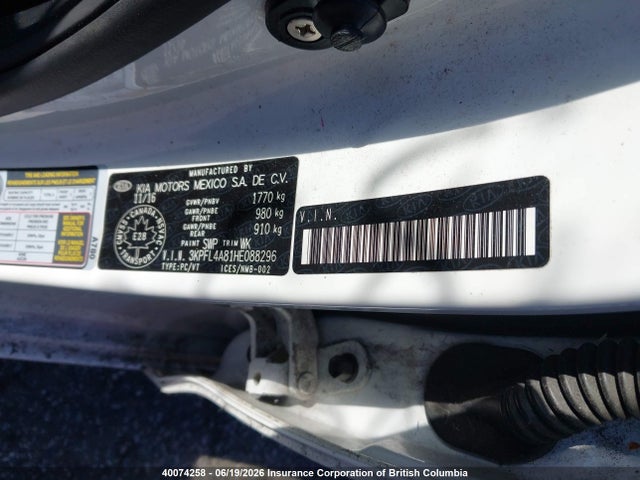 3KPFL4A81HE088296 KIA Forte