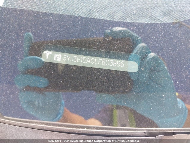 Tesla MODEL 3 2020 5YJ3E1EA0LF603896 Image 19