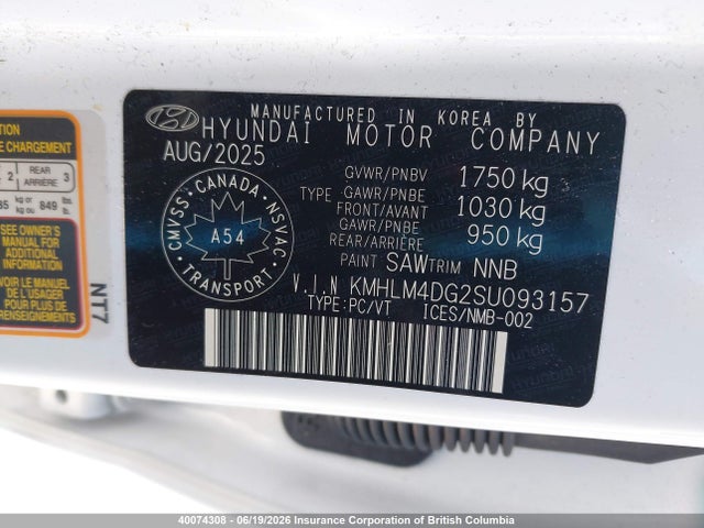Aukcja sprzedaży 2025 Hyundai Elantra Sel Sport, vin: KMHLM4DG2SU093157, numer aukcji: 40074308