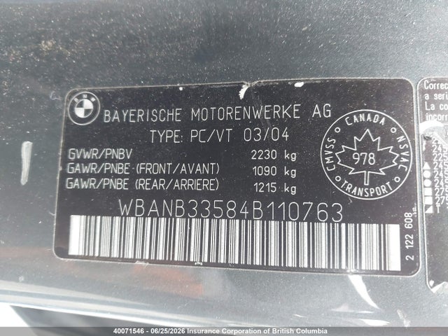 Aukcja sprzedaży 2004 Bmw 545 I, vin: WBANB33584B110763, numer aukcji: 40071546