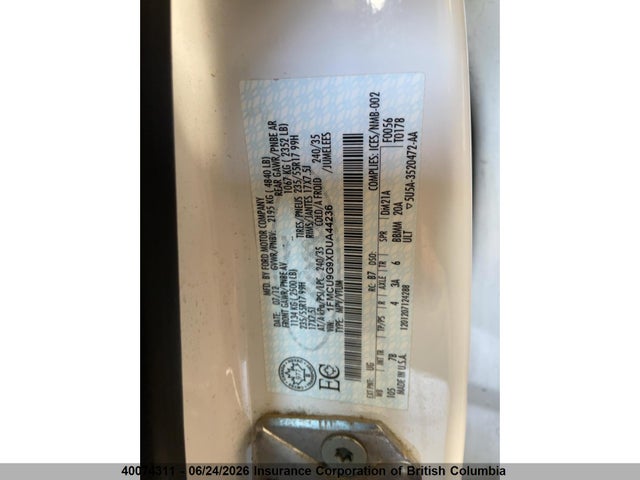 40074311 :رقم المزاد ، 1FMCU9G9XDUA44236 vin ، 2013 Ford Escape Se مزاد بيع