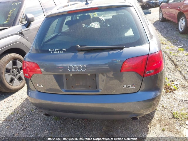 2006 Audi A4 2.0t Avant Quattro მანქანა იყიდება აუქციონზე, vin: WAUKF78E06A063504, აუქციონის ნომერი: 40061526