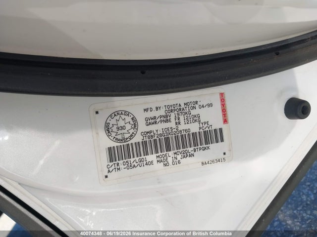 Продаж на аукціоні авто 1999 Lexus Es 300, vin: JT8BF28G3X0208760, номер лоту: 40074348