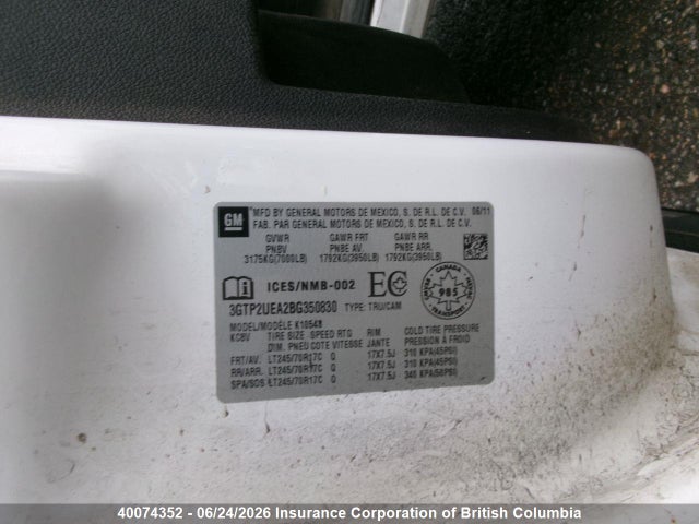 Продаж на аукціоні авто 2011 Gmc Sierra 1500 Sl, vin: 3GTP2UEA2BG350830, номер лоту: 40074352