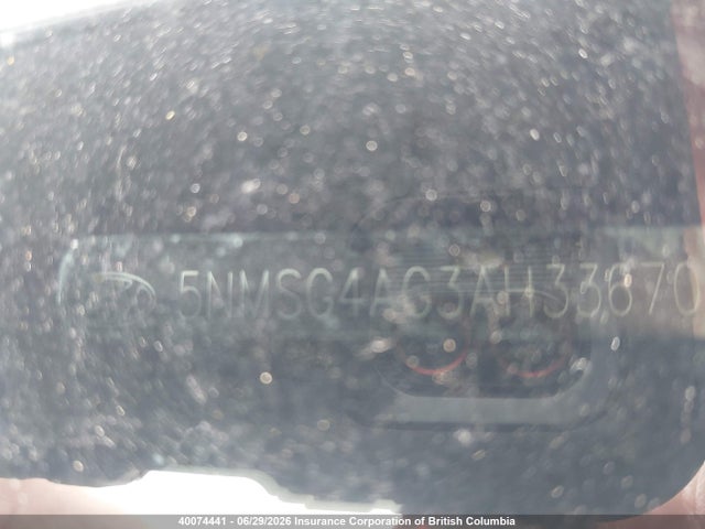 2010 Hyundai Santa Fe Gl 3.5 მანქანა იყიდება აუქციონზე, vin: 5NMSG4AG3AH336704, აუქციონის ნომერი: 40074441